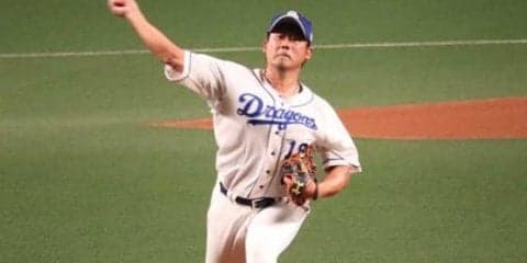 中日松坂、初回に先制許す　近本、糸原の連打と糸井の犠飛で1点失う