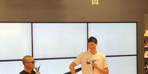 GALLERY2渋谷店のイベントに参加した渡邊雄太「夢に向かって一生懸命努力を」