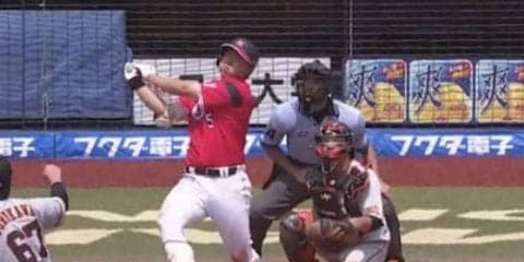 ロッテ安田、あと少しでマリン場外の超特大アーチ！　145メートル弾に場内騒然