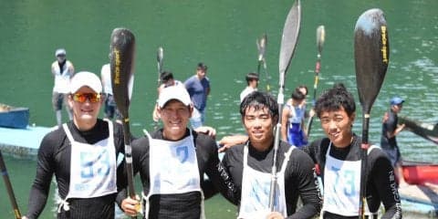 【カヌー部】 ｛Ｋ－４｝１０００㍍で優勝！ ジュニアも大活躍で、関西インカレ折り返す