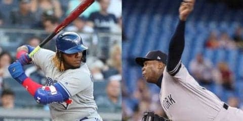 【MLB】世界最速左腕チャップマンVS怪物ゲレーロJr.の白熱13球にファン興奮「すごいバトル」