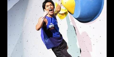 楢﨑智亜、クライミング世界一。「智亜スキップ」で流れを引き寄せた