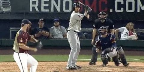 【MLB】米マイナー、野手が“超遅球”でメジャー通算15発男を空振り三振！　「魔法を使う野手が…」