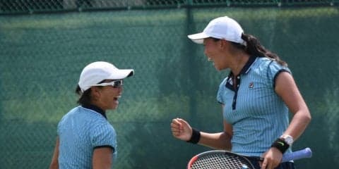 【庭球部女子】　初のダブルス２勝！　シングルスは雨天順延