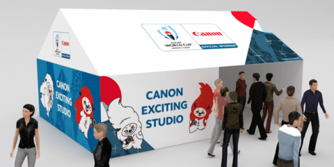 ラグビーワールドカップファンゾーンにキヤノンがブース出展