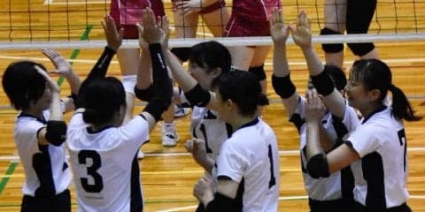 【バレーボール部女子】　前半の山場、大大谷大にストレート勝ち！