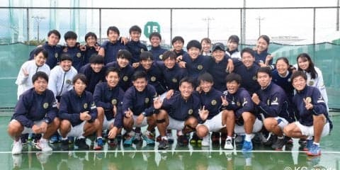 【庭球部男子】 大体大を５－１で下し、１部残留！ ４年生は引退