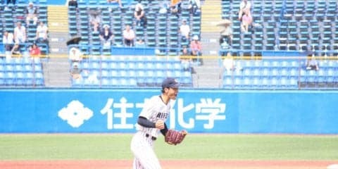 【野球部】勝ち点とれず…手塚、気迫の安打も４失点