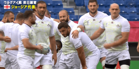 ジョージアが熊谷ラグビー場で練習を公開、29日ウルグアイと対戦