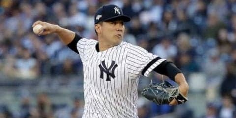 【MLB 地区S】田中将大、初回ピンチも32発ロサリオを併殺打斬り　無失点スタート
