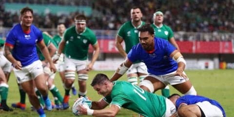 アイルランド、退場者を出すも7トライの猛攻で47－5とサモアを圧倒！8強入りを決める