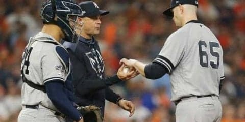 【MLB 優勝決定S】ヤンキース、サヨナラ負けで4時間49分の熱戦落とし1勝1敗　延長11回にコレア劇弾