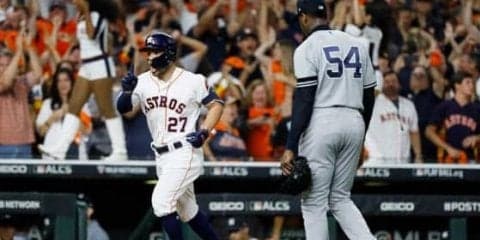 【MLB 優勝決定S】チャップマン、壮絶サヨナラ負けに「腹立たしい」被弾後に不敵な笑み