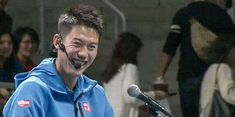 錦織、フェデラーに日本語で「ごーにー！」。ゆるゆる審判で観客を楽しませる