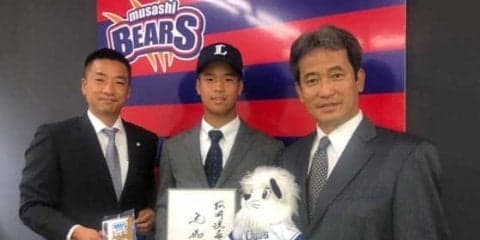 西武、“華のドラ3”埼玉武蔵・松岡に指名挨拶　潮崎氏べた褒め「一目惚れです」