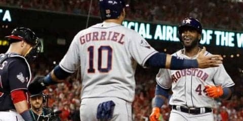 【MLB WS】アストロズ、2回にアルバレスの2ランで先制！　ナ軍はシャーザーの代役右腕が痛打浴びる