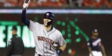 【MLB WS】アストロズ、序盤に2本の2ランで4点リード！　4回にコレアが左翼席へ豪快弾