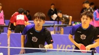 関西学生リーグ53年ぶり優勝の関西大学、2ペアとも初戦突破＜卓球・全日学　男子ダブルス＞