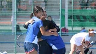 【テニス（女子）】波乱の王座も「最後は笑顔で」--姫路大に快勝し全国３位入賞！／全日本大学対抗テニス王座決定試合３位決定試合　姫路大戦