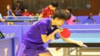 ダブルス準V・龍崎、いち早くシングルス16強入り＜卓球・全日学＞