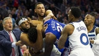 乱闘のジョエル・エンビードとカール・アンソニー・タウンズが2試合の出場停止