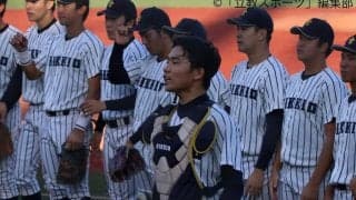 【野球部】手塚、中川、田中誠による最後の投手リレー！　最終戦を白星で締め、主将・藤野　「本当に満足」