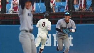 目の前で胴上げ…　投打で慶大に完敗／慶大１回戦