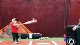 よちよち歩きの幼児がバットを持つと“豹変”！　衝撃の快打連発映像が話題に