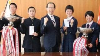 晴れ舞台で健闘誓う　春高バレー福島代表、相馬と郡山女大付が知事表敬