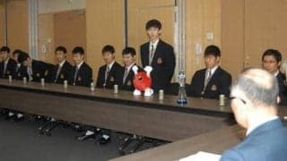 「春高バレー」出場の青森・五所川原工、市長に健闘誓う