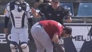 韓国人右腕が衝撃の顔面死球→唾吐き悪態…　直撃の豪代表捕手をファン心配「早い回復を」