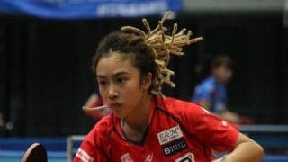 金髪ドレッドで登場、森薗美月「目標はランク入り」　後輩下し5回戦へ＜全日本卓球2020＞