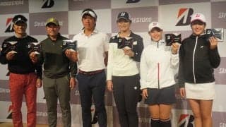 吉田優利、稲見萌寧がブリヂストンスポーツと用品契約を締結、タイガー絶賛の新ボールに笑顔