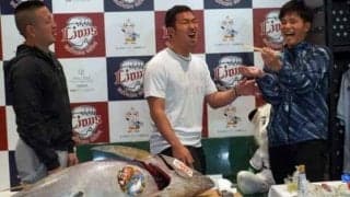 西武ドラ1宮川、20万円大物マグロと“格闘”＆舌鼓「明日からいよいよ練習」