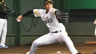 鷹東浜がブルペンで95球の熱投　打席に立った柳田に感謝「実戦のイメージできた」