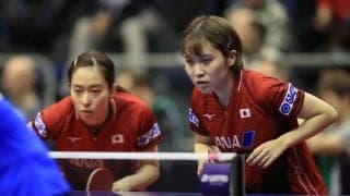 五輪代表・石川/平野ペア、歓喜の決勝進出　中国の牙城崩す＜卓球・ドイツオープン＞