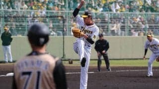 阪神藤浪、最速154キロで2回無安打1奪三振無失点　初の対外試合で好投