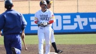 鷹・甲斐、ノムさん「19」初陣は2安打1本塁打　「自覚、責任を持ってやらないと」