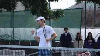【テニス部男子】本戦出場も上野・保坂は初戦敗退。副将・金子は白星！！