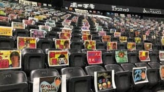 日ハム、無観客札幌ドームで“粋な試み”　左翼席に掲出されたカラフルな応援ボード