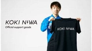 卓球日本代表・丹羽孝希の応援グッズ発売…稲妻ロゴ入りタオル、Tシャツ