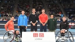 錦織 審判を務め「フォルト」を「アウト」とコール。観客を笑わせる