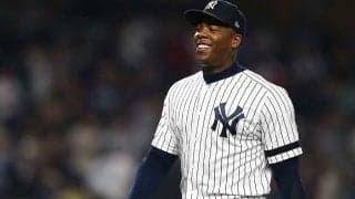 【MLB】ヤ軍チャップマンがボクサー転向!?　ど迫力ミット打ち動画にファン熱狂「アルトゥーべをKO」