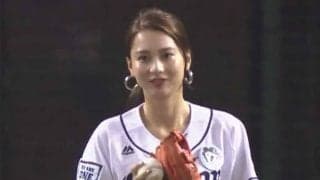 【始球式名場面】「めっちゃ可愛い」“テラハ史上No1美女”にファンもメロメロ？