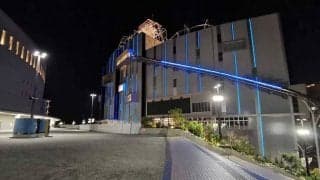 鷹が「E・ZO FUKUOKA」を青でライトアップ　医療従事者らに感謝表す