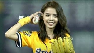 【始球式名場面】美女に選手もうっとり　台湾の「女神」タレント李毓芬さんの1球にファン魅了