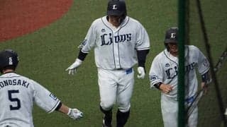 西武山川、ド迫力2ラン！　無人のスタンドへ抑えめの声で「どすこい！」