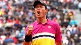 錦織がカメラサインで唐突に書いた、まさかのカタカナ【2019年全仏名場面】