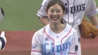 【始球式名場面】数多くの作品出演も…スポーツ好きCM美女モデルが超緊張の登板