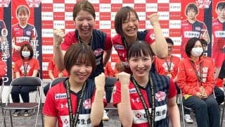 【Tリーグ】平野美宇・早田ひなら、連覇の日本生命がオンラインで優勝報告